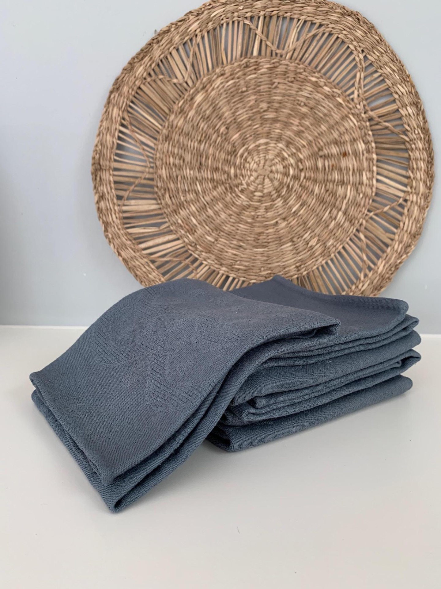 VENDU - Six serviettes damassées monogrammes JC - Le Grenier de Lisette