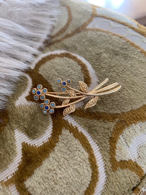 Broche Fleur Vintage - Occasion En Bon état - Bijou Fantaisie Pour Col Ou Veste