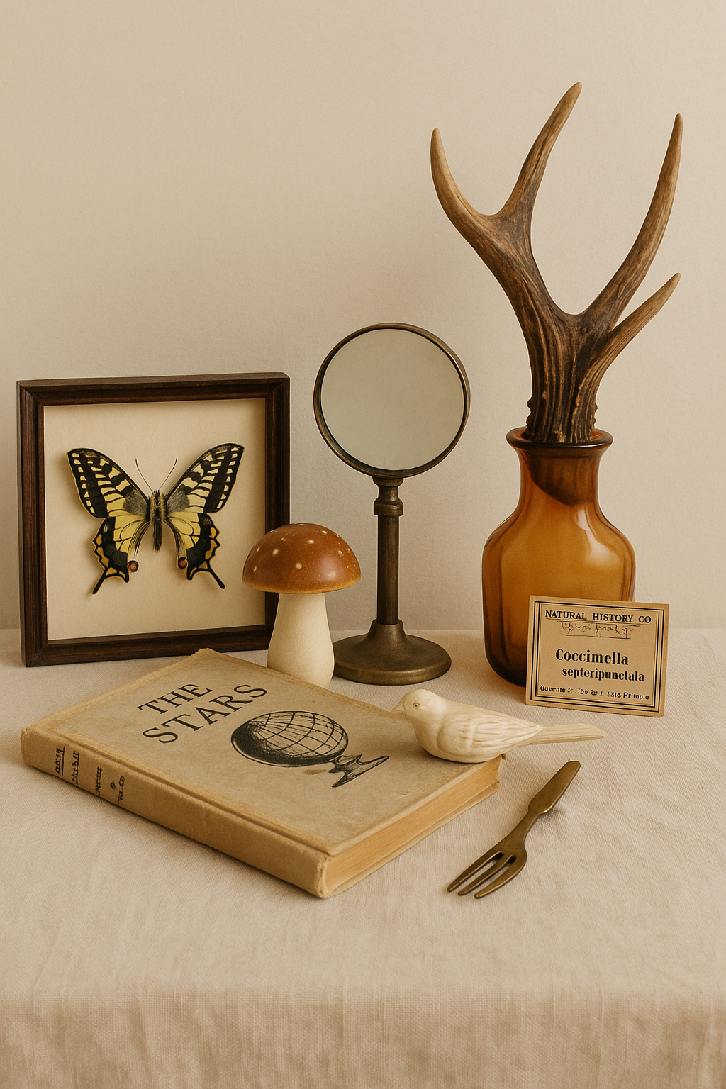 Box Cabinet de Curiosité – objets vintage