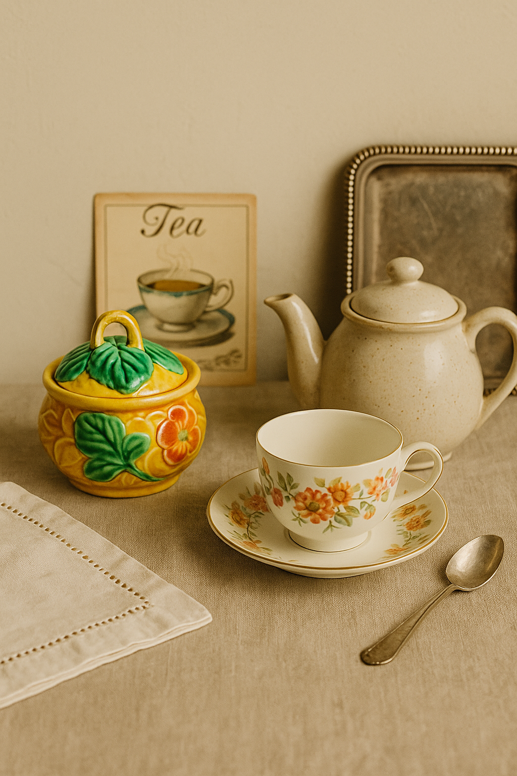 Box Tea Break – tasse et accessoires vintage