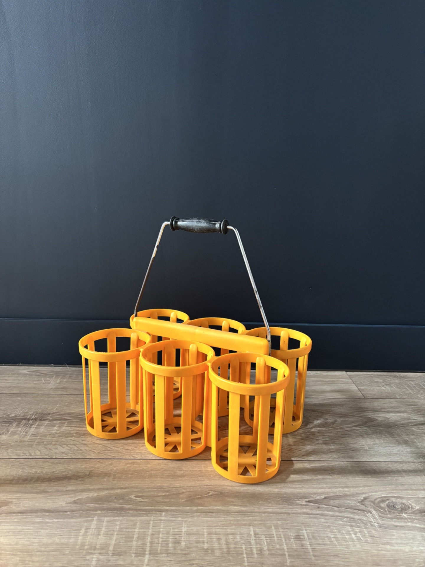 porte bouteilles vintage orange 6 bouteilles